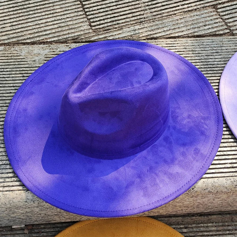 Colorful Suede Wide Brim Felt Fedoras Hat for Women Men Church Jazz Cap Panama Denim Hat Wholesale шляпа женская л