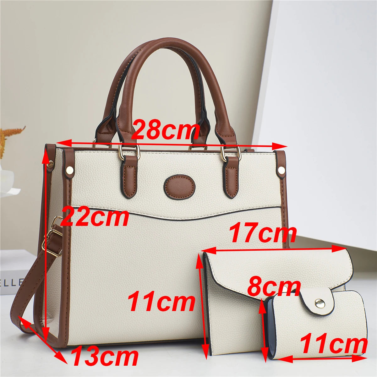 3pcs set Women Bags Soft PU Leather Handbag Purse Wallets Large Capacity Tote Shoulder Bag Girls Messenger Bags For School Work