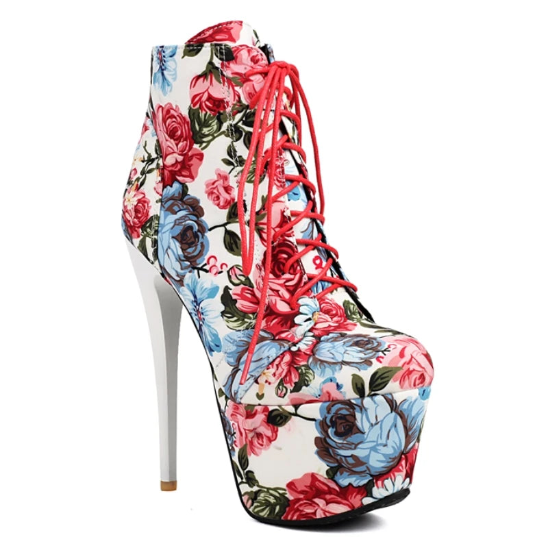 Flower Super High Heel Boots