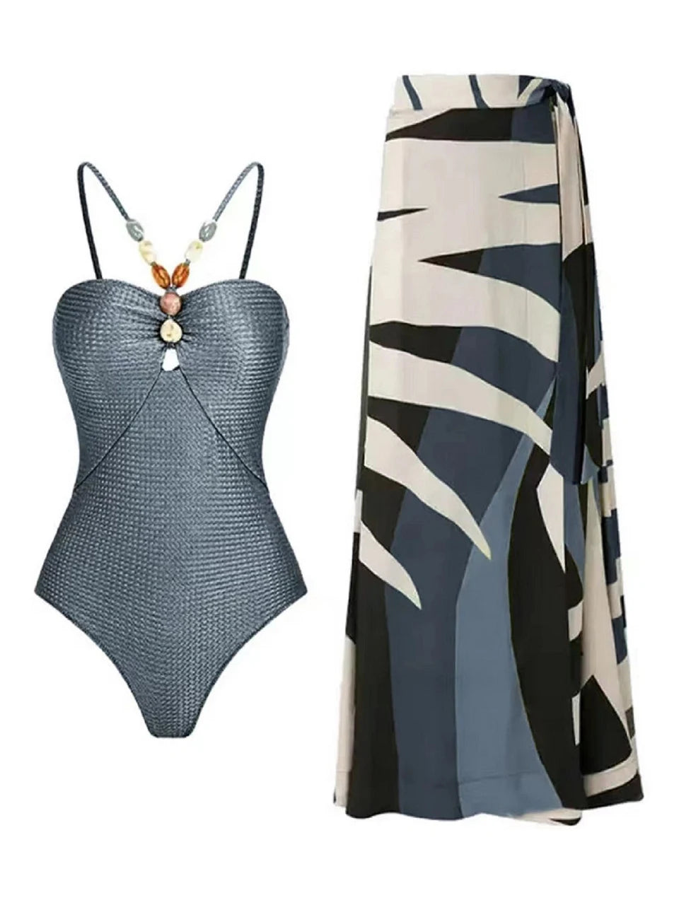 2 Piece Sexy Bodysuit & Skirt Set