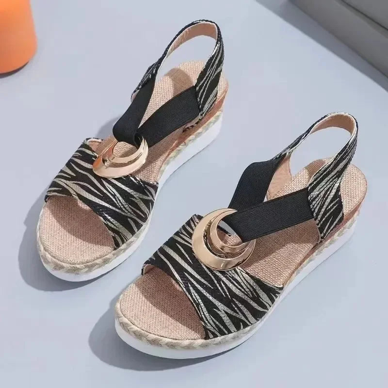 Snake Print Platform Sandals