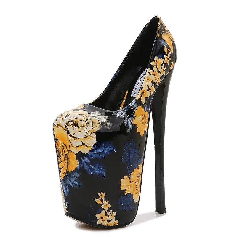 Platform Flower Pump High Heels