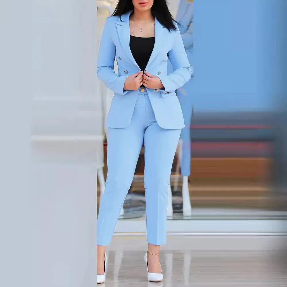 2 Piece Long Sleeve Blazer & Pants Set