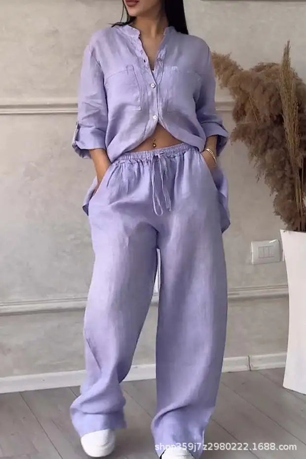 2 Piece Wide Leg Pants Set