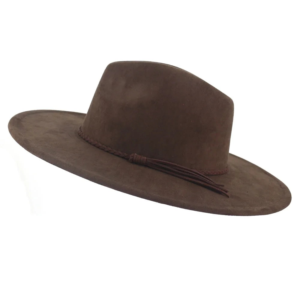 Colorful Suede Wide Brim Felt Fedoras Hat for Women Men Church Jazz Cap Panama Denim Hat Wholesale шляпа женская л