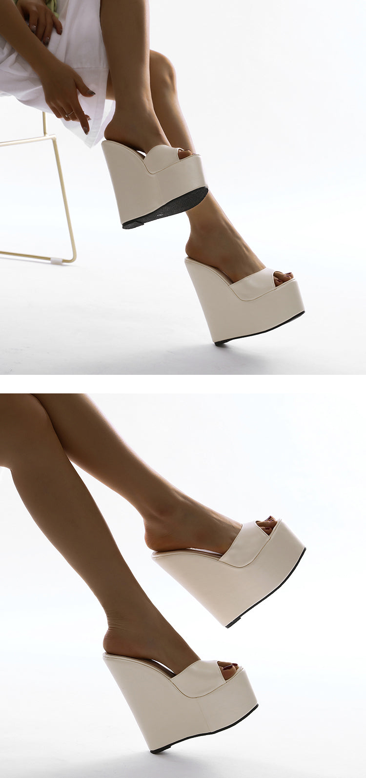 High Platform Slipper Wedge