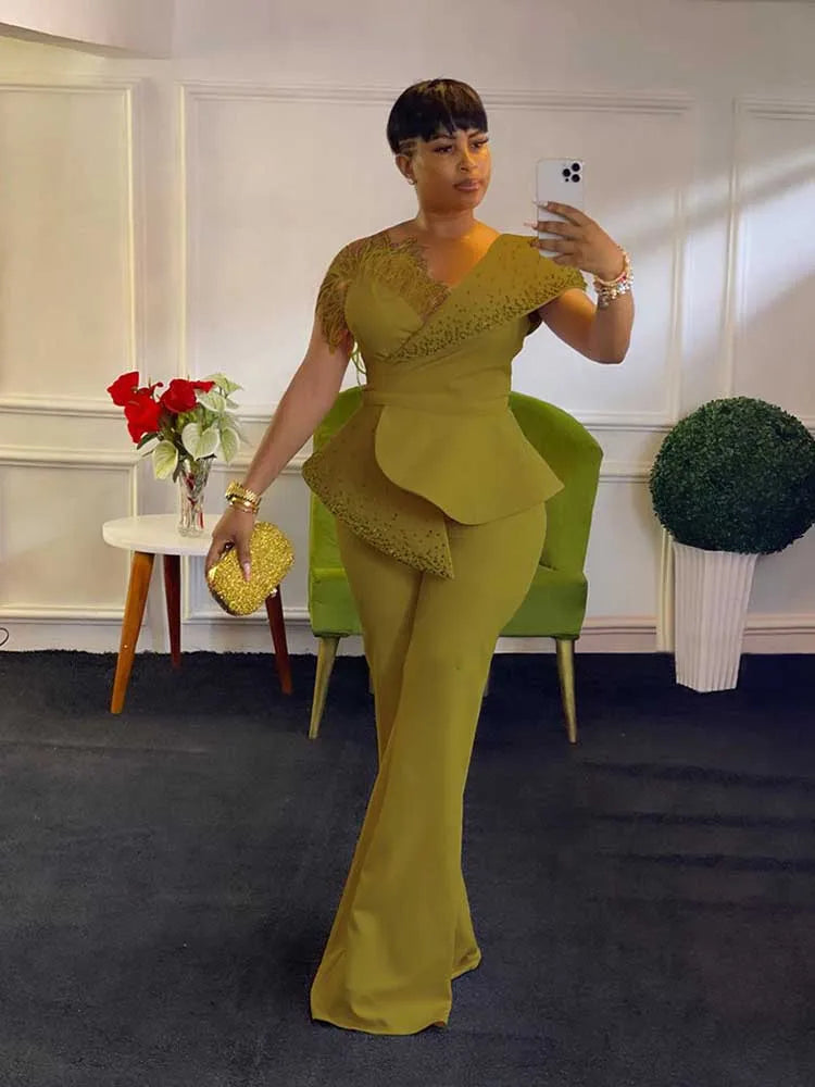 High Waist Strapless Elegant Jumpsuit