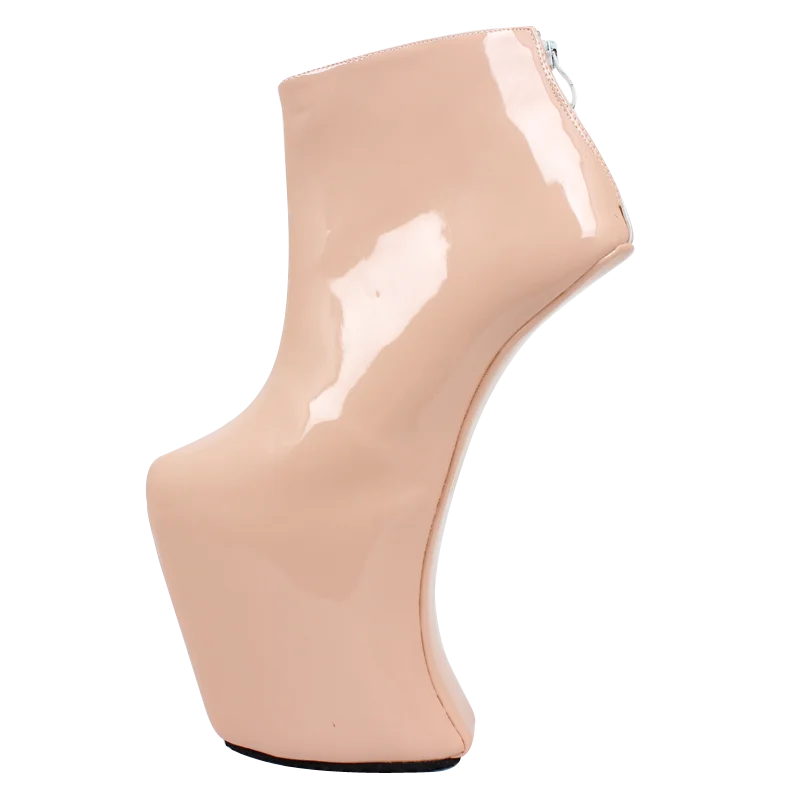 Women Heelless Platform Boots Sexy Round Toe design 2019 Womens Shoes Ankle Boots Fashion High Heels Large Size 36-46