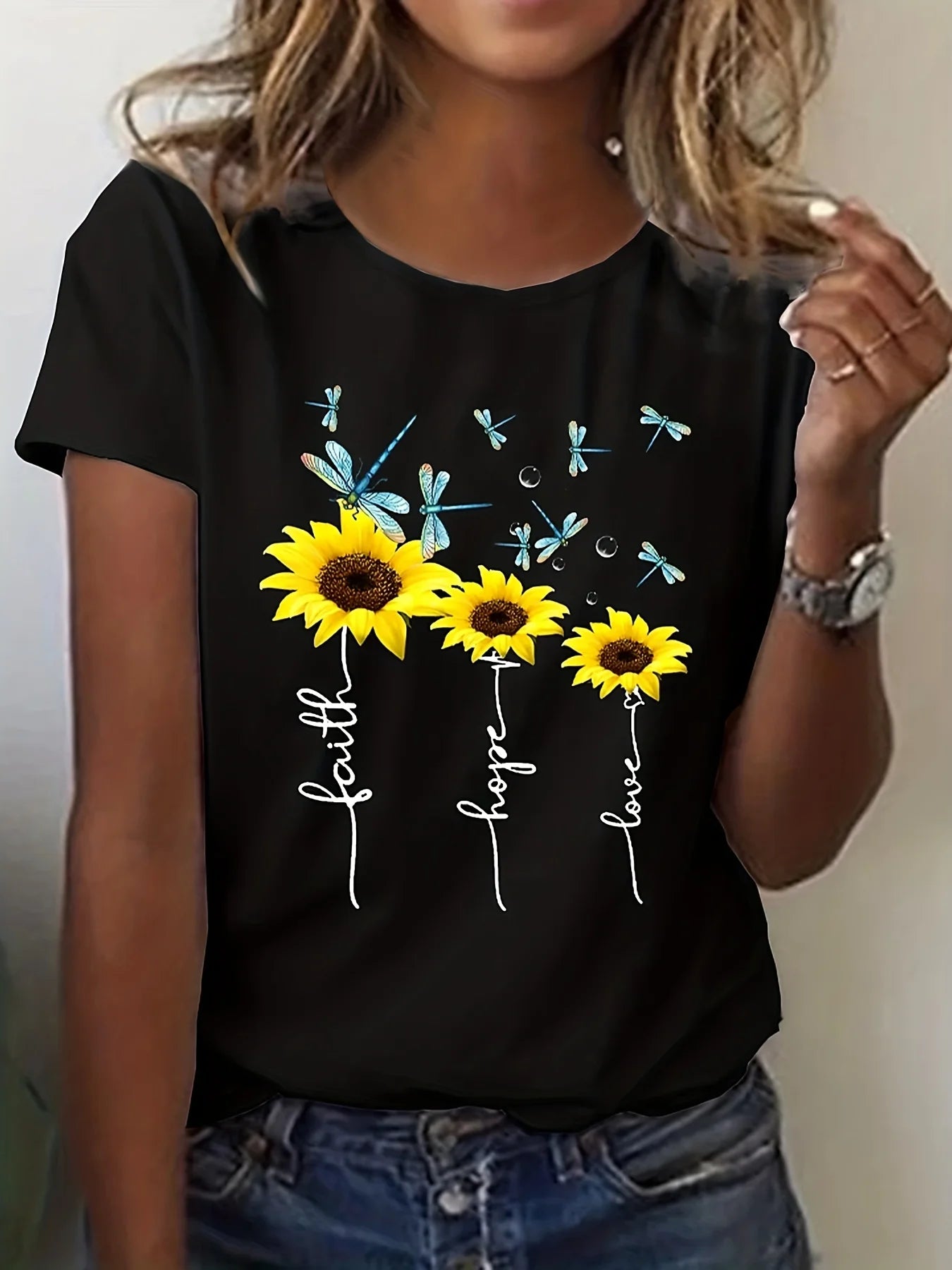 Plus Size Temperament summer short-sleeved t-shirt women loose t-shirt women fashion printing top women