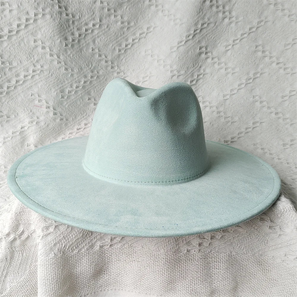Colorful Suede Wide Brim Felt Fedoras Hat for Women Men Church Jazz Cap Panama Denim Hat Wholesale шляпа женская л