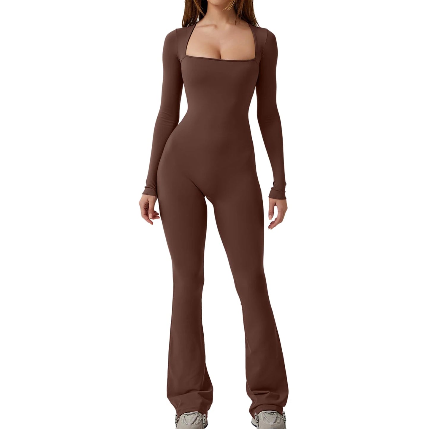 Square Neck Solid Color Romper