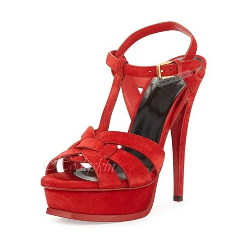 Knot Straps Platform Stiletto High Heels