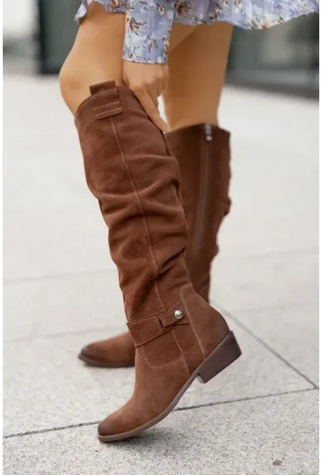 Suede Knee High Boots