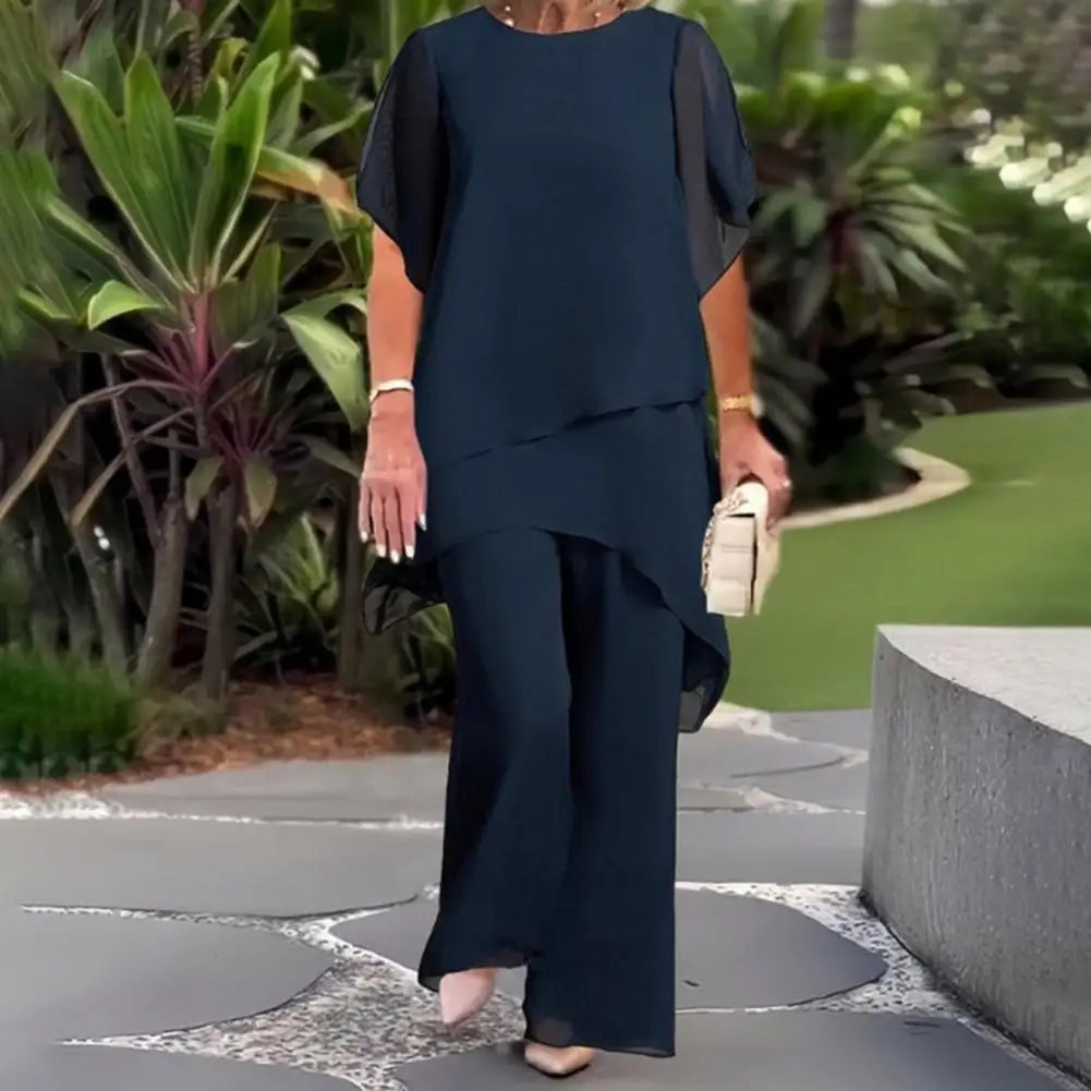 2-Piece Top And Wide Leg Pants Set