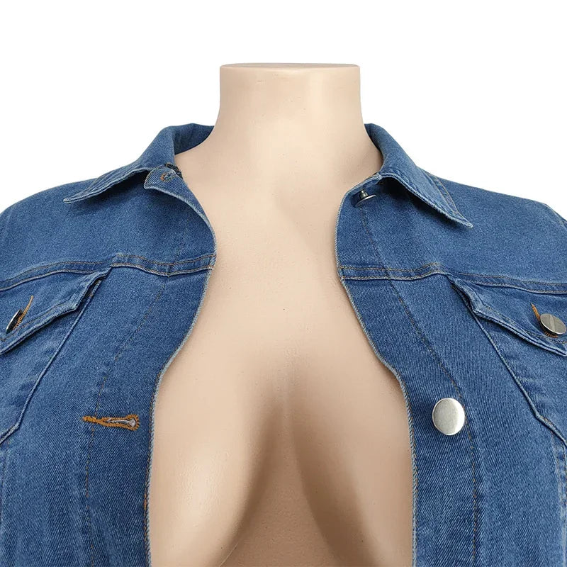 Denim 2 Piece Jacket & Stretch Jean Set