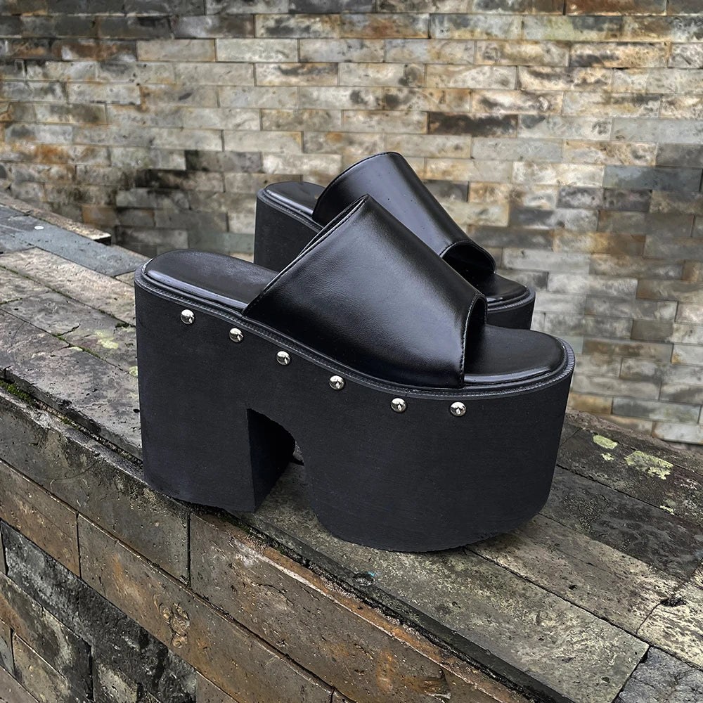 Thick Classic Slipper Platform Wedge