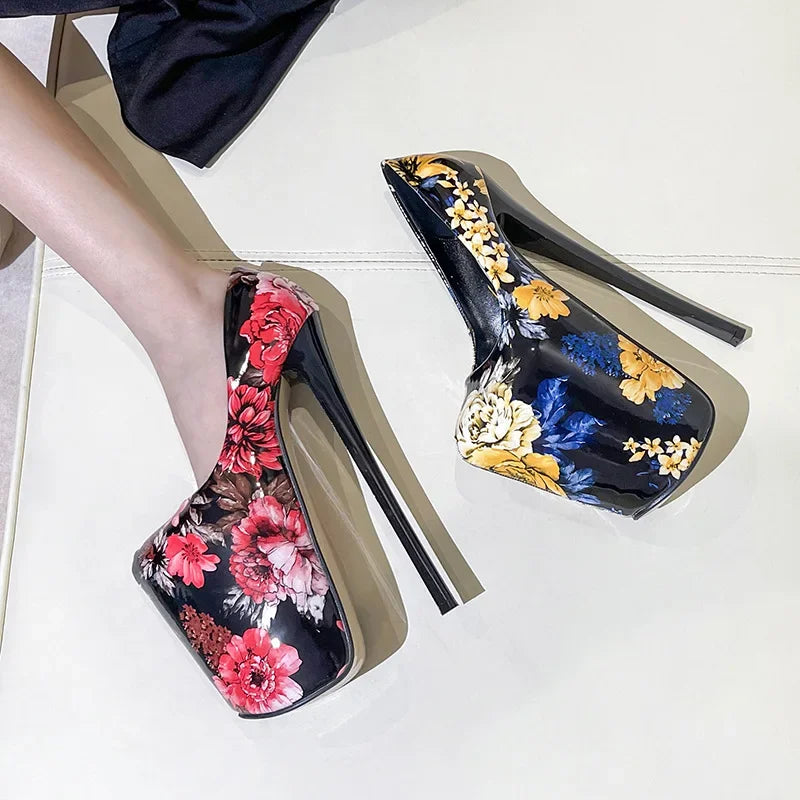 Platform Flower Pump High Heels