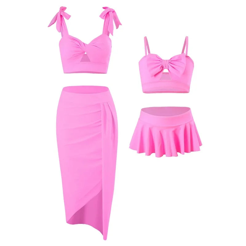 New Family Swimsuits Mother and Daught Bikini Set Three-piece Skirt-type Parent-child Women's Bikini Swimwear