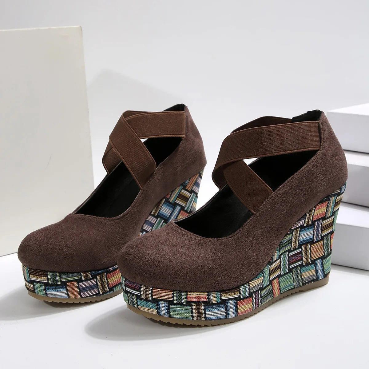 Suede Slope Wedge Heel