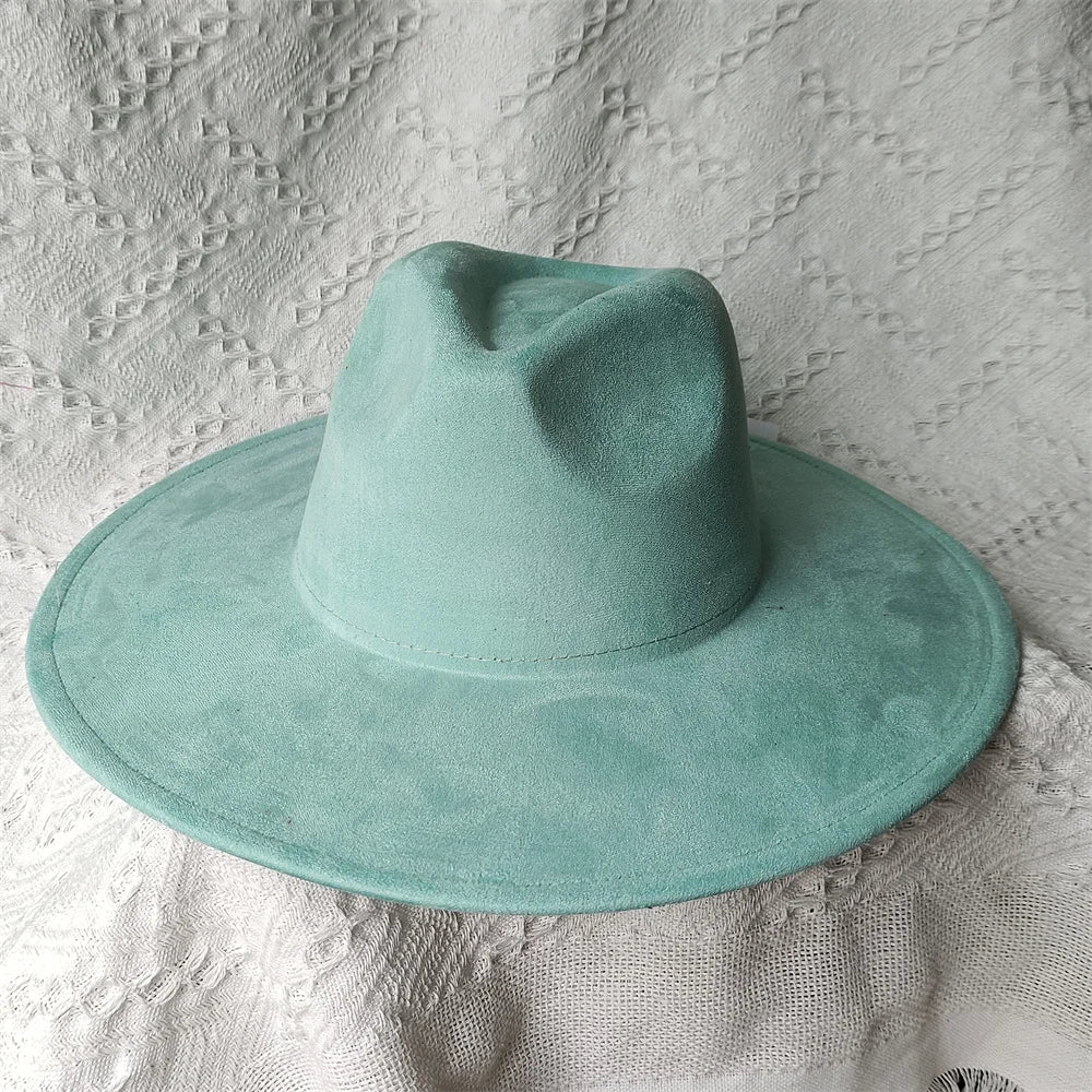 Colorful Suede Wide Brim Felt Fedoras Hat for Women Men Church Jazz Cap Panama Denim Hat Wholesale шляпа женская л