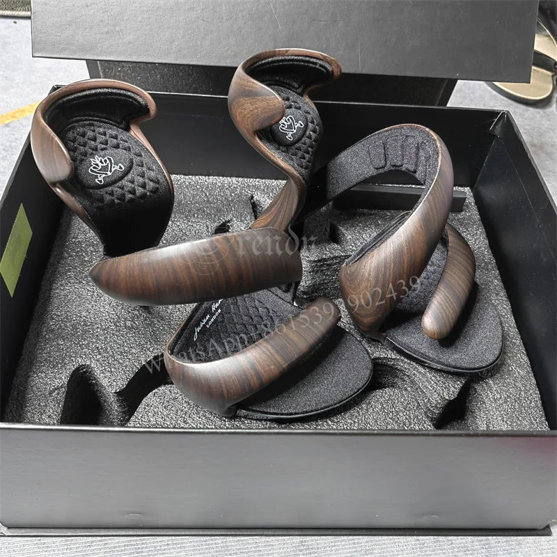 Sandals Gladiator Snake Shoes Blue Patent 2025 Women Riband Design Mixed Colors Strange Style Slip On Modern Fashion High Heels