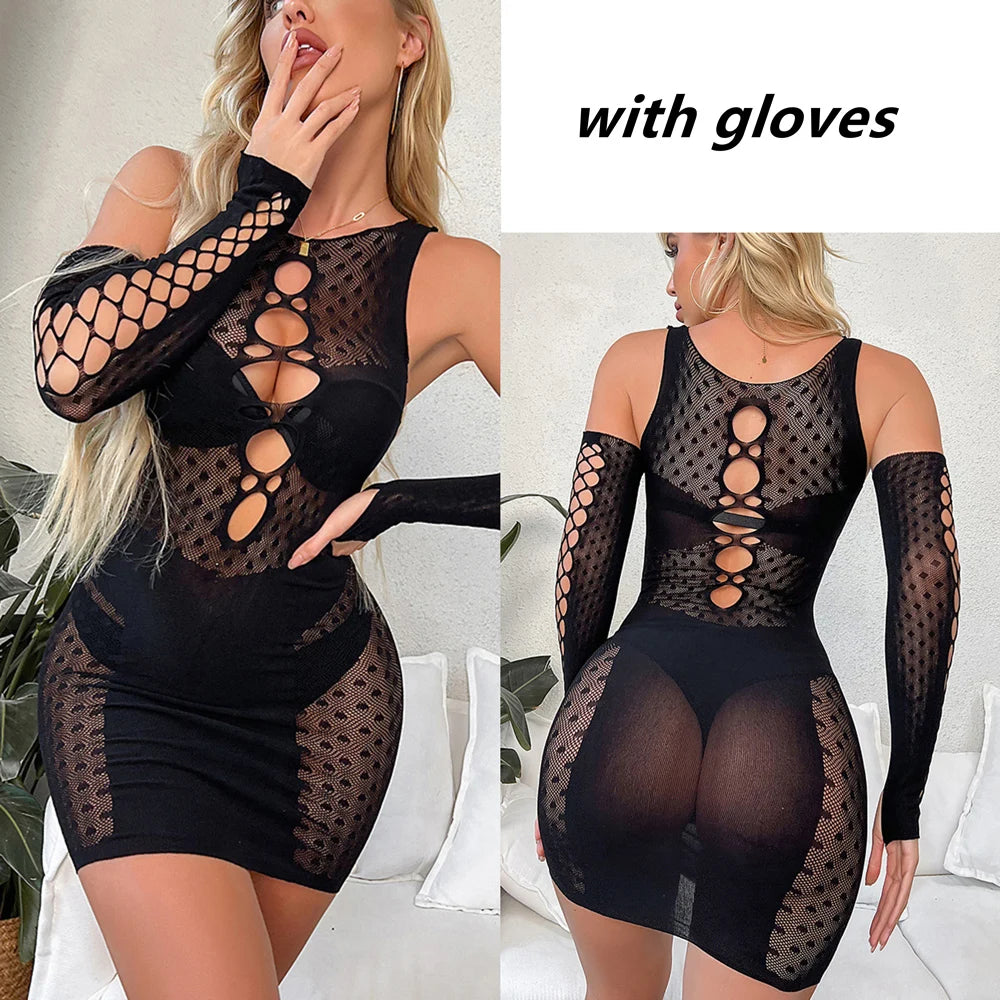 Sexy Hollow Fishnet Dress