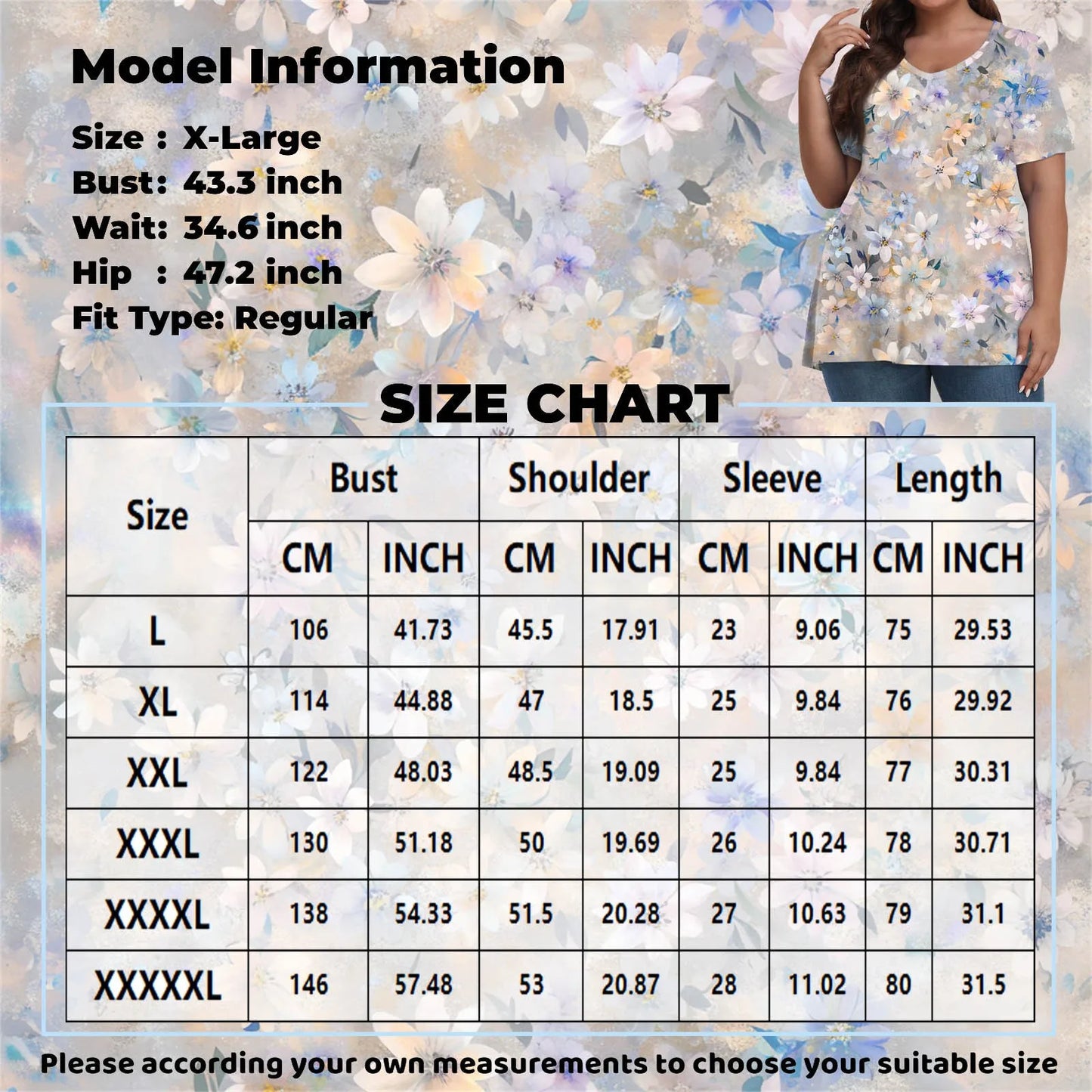 Plus size summer loose t shirt women's fashion casual v neck pullover short sleeve large size floral printed t-shirts top