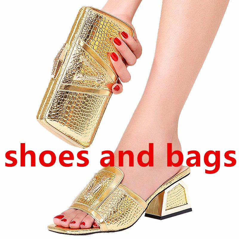 Women's High Heel Dress Sandals with Clutch Purse Set Sparkling Crystal V-Strap Party Sandals for Wedding Evening, Prom Non-Slip