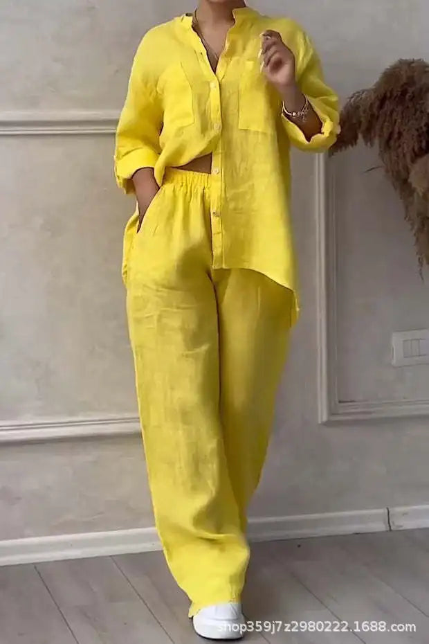 2 Piece Wide Leg Pants Set