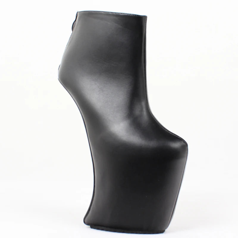 Women Heelless Platform Boots Sexy Round Toe design 2019 Womens Shoes Ankle Boots Fashion High Heels Large Size 36-46
