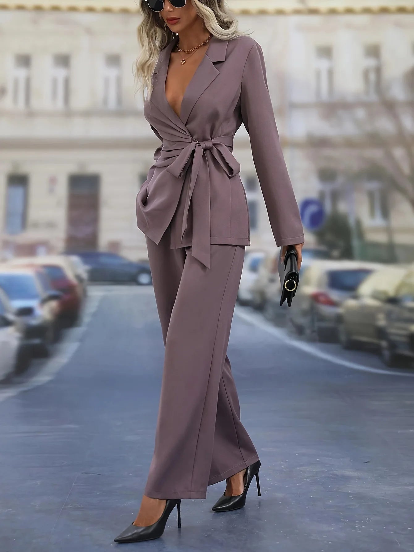 sets for women 2 pieces Spring and Autumn new European and American loose slimming high-end cool casual pants two-piece set