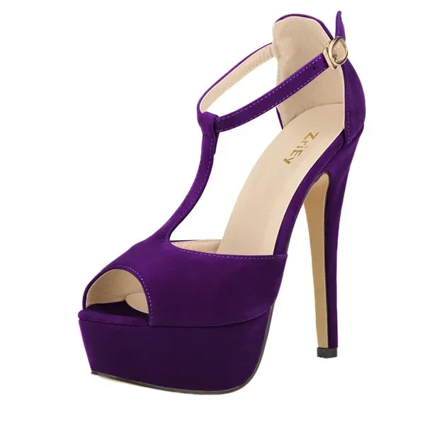 Platform Ankle Strap Stilettos High Heels