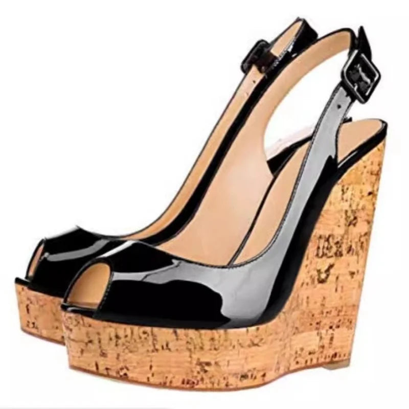 High Fish Mouth Wedge Sandals
