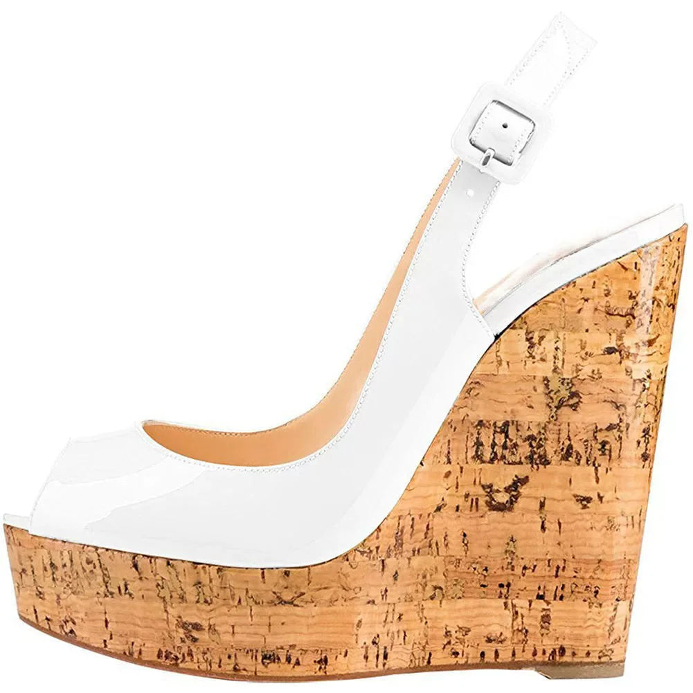 High Fish Mouth Wedge Sandals