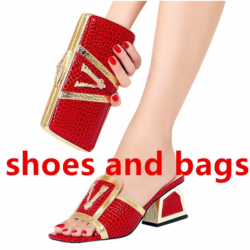 Women's High Heel Dress Sandals with Clutch Purse Set Sparkling Crystal V-Strap Party Sandals for Wedding Evening, Prom Non-Slip
