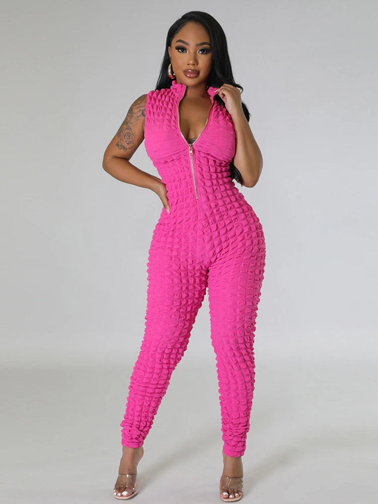 Sleeveless Zip Up Jumpsuit
