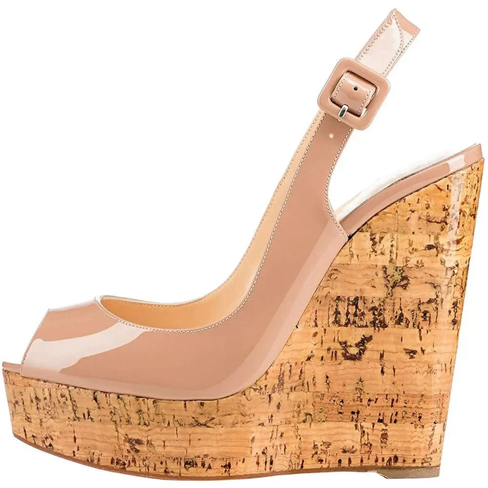 High Fish Mouth Wedge Sandals