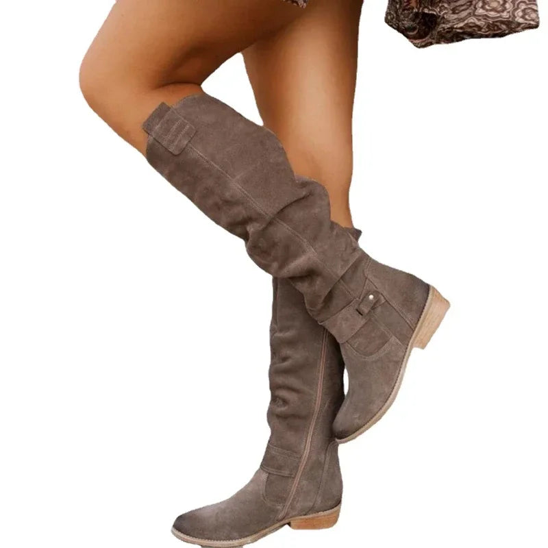 Suede Knee High Boots