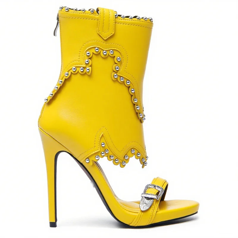 Metal Buckle Belt One Word Belt Sandal Boots Sexy Pointed Toe Thin Heel Accetp Customized New Arrivas Fashion Women Modern Boots