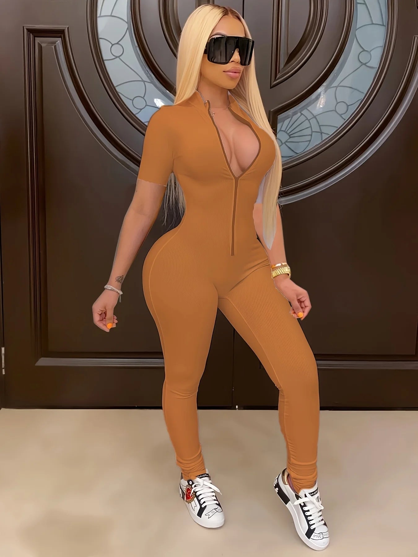 Jumpsuits for Women Casual Fashion Spring and Summer Slim Fit Zippered Small Rips Jumpsuit Monos Mujer Elegante Bodysuit