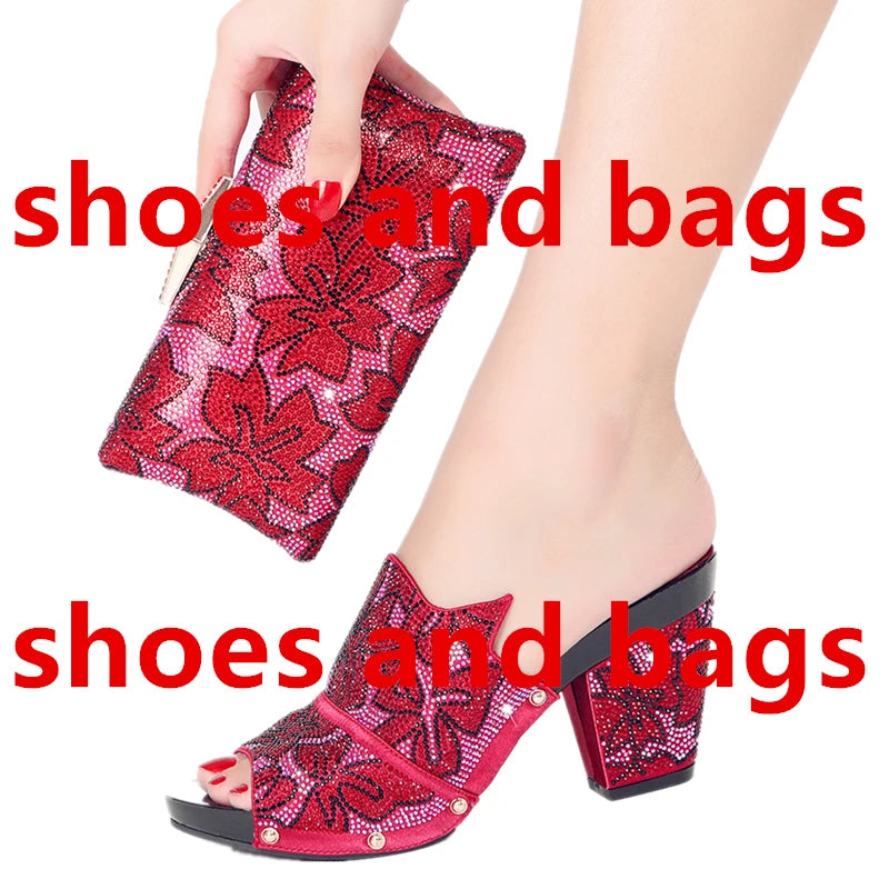 Italian Design Women's High Heel Sandals & Clutch Set | Non-Slip Comfortable Wedding, Prom, Party Pumps | Size 38-43 | 6 Colors