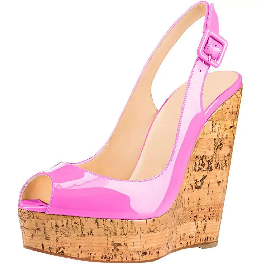 High Fish Mouth Wedge Sandals