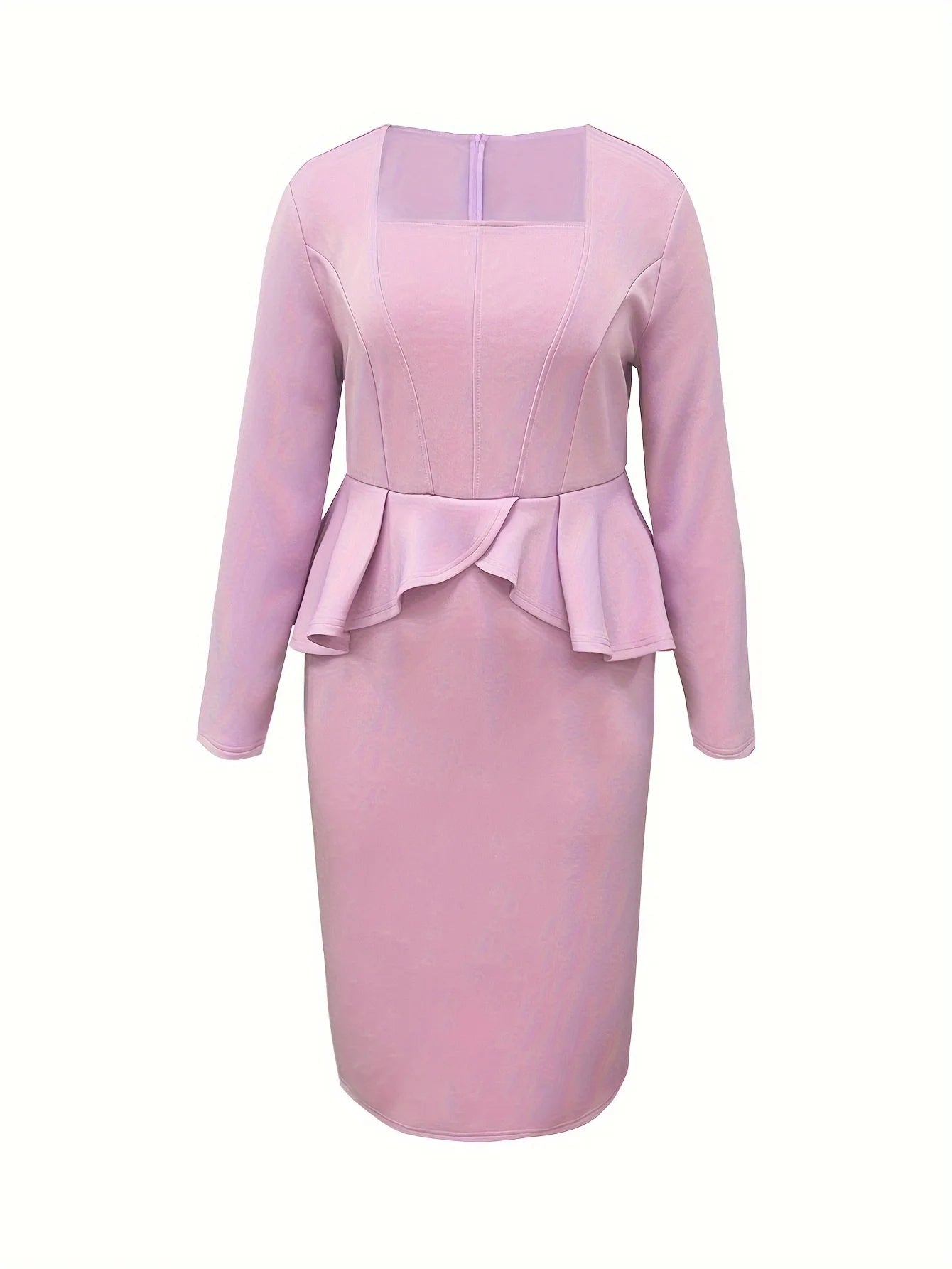 Women's Plus Size Work Dress Elegant Ruffle Long Sleeve