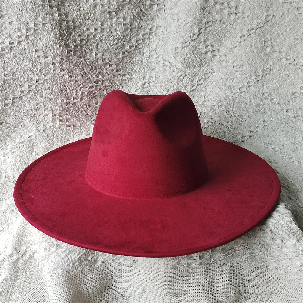 Colorful Suede Wide Brim Felt Fedoras Hat for Women Men Church Jazz Cap Panama Denim Hat Wholesale шляпа женская л