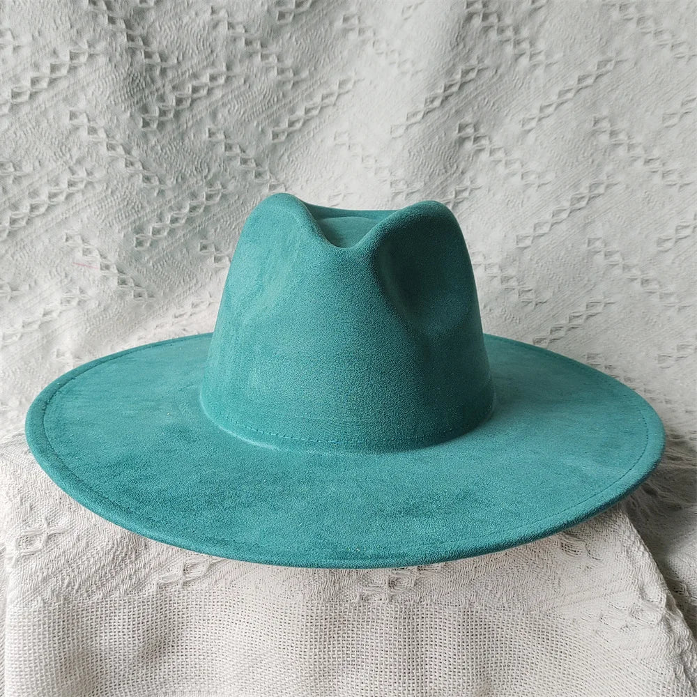 Colorful Suede Wide Brim Felt Fedoras Hat for Women Men Church Jazz Cap Panama Denim Hat Wholesale шляпа женская л
