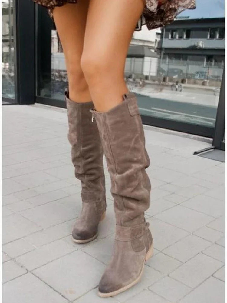Suede Knee High Boots