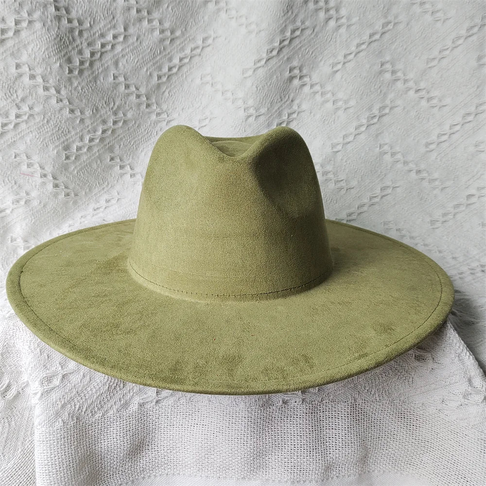 Colorful Suede Wide Brim Felt Fedoras Hat for Women Men Church Jazz Cap Panama Denim Hat Wholesale шляпа женская л