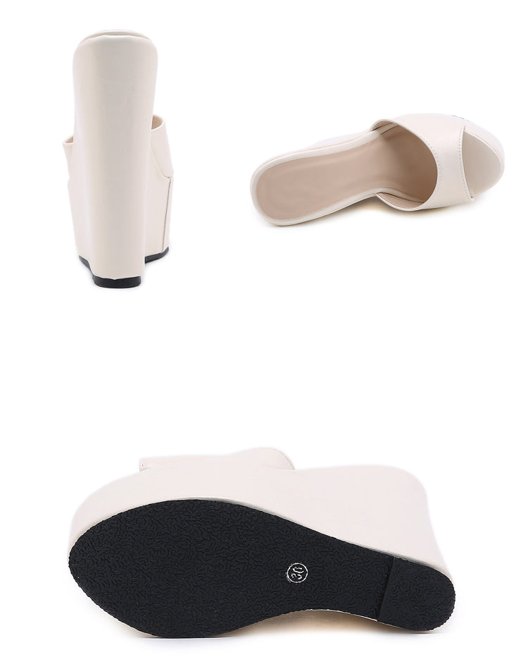 High Platform Slipper Wedge