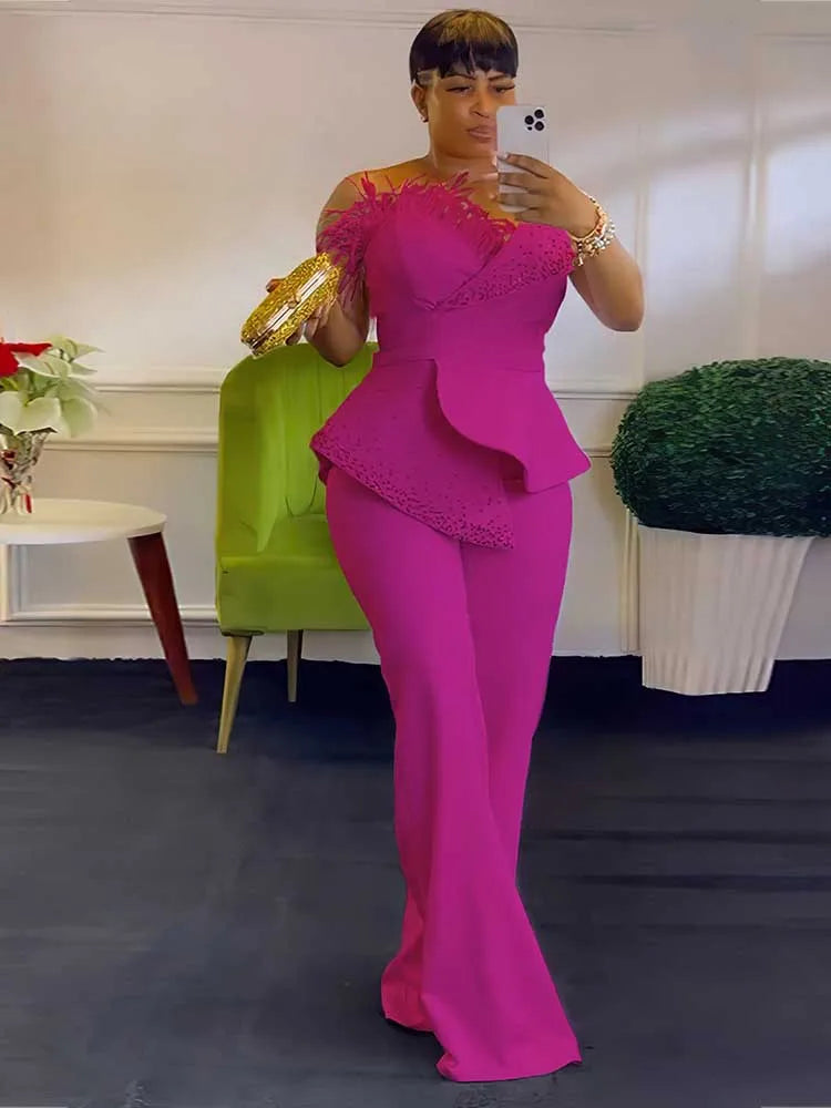 High Waist Strapless Elegant Jumpsuit