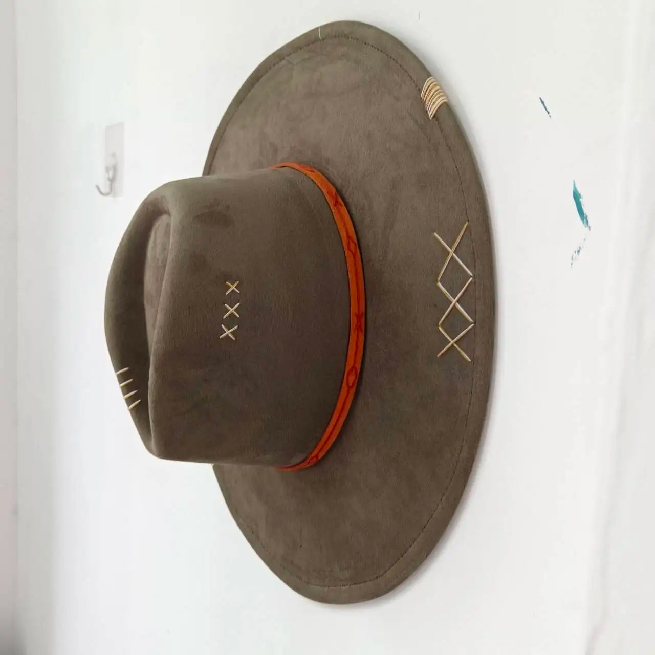 Suede Fedora Hat 9.5cm Wide Brim Suede Hats for Women and Men Hand Sewn Autumn Winter Jazz Hat Fashion chapeau femme шляпа